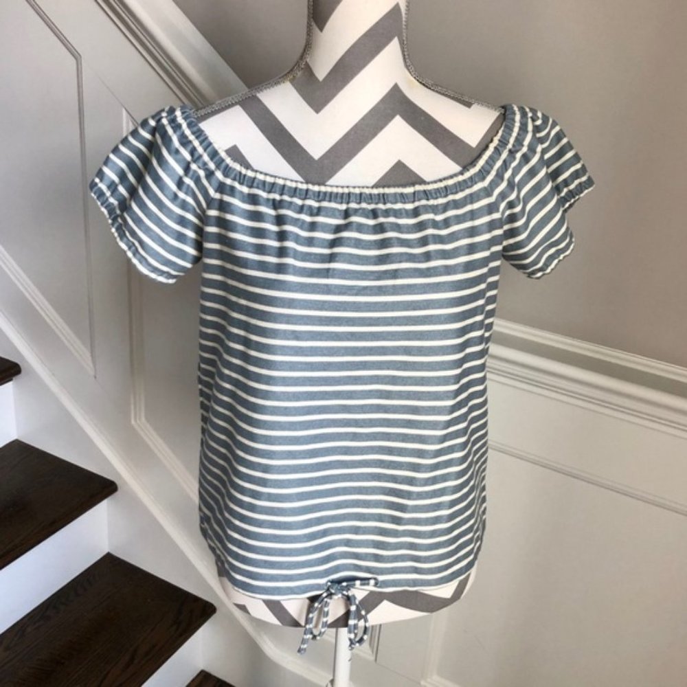 Madewell Striped Melody Off Shoulder Top Medium